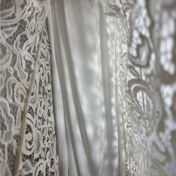 Lane Bryant Cream Lace Knee-Length Dress 22/24 (3X) Easter Dress or Formal Dress - Picture 3 of 7